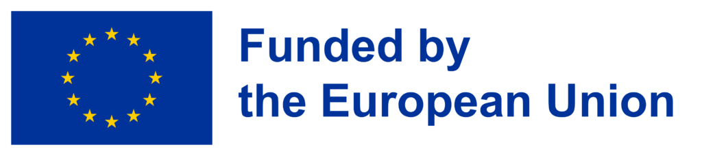 EU-lippu ja teksti, jossa englanniksi tieto EU:n rahoittama